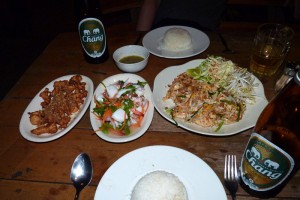 Většinu ceny této večeře tvořilo pivo Chang - Thajsko 2010