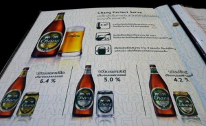 Různé druhy piva Chang - Thajsko 2005